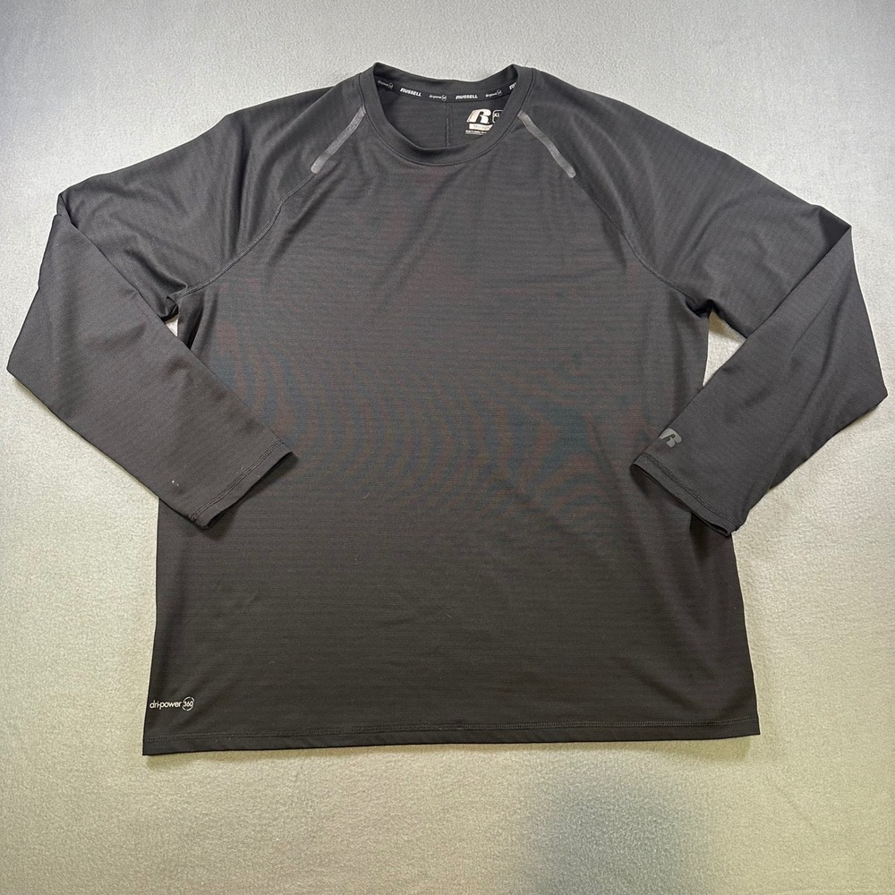 Russell Athletic Mens Dri-Power 360 Training Fit Long Sleeve Shirt Black XL